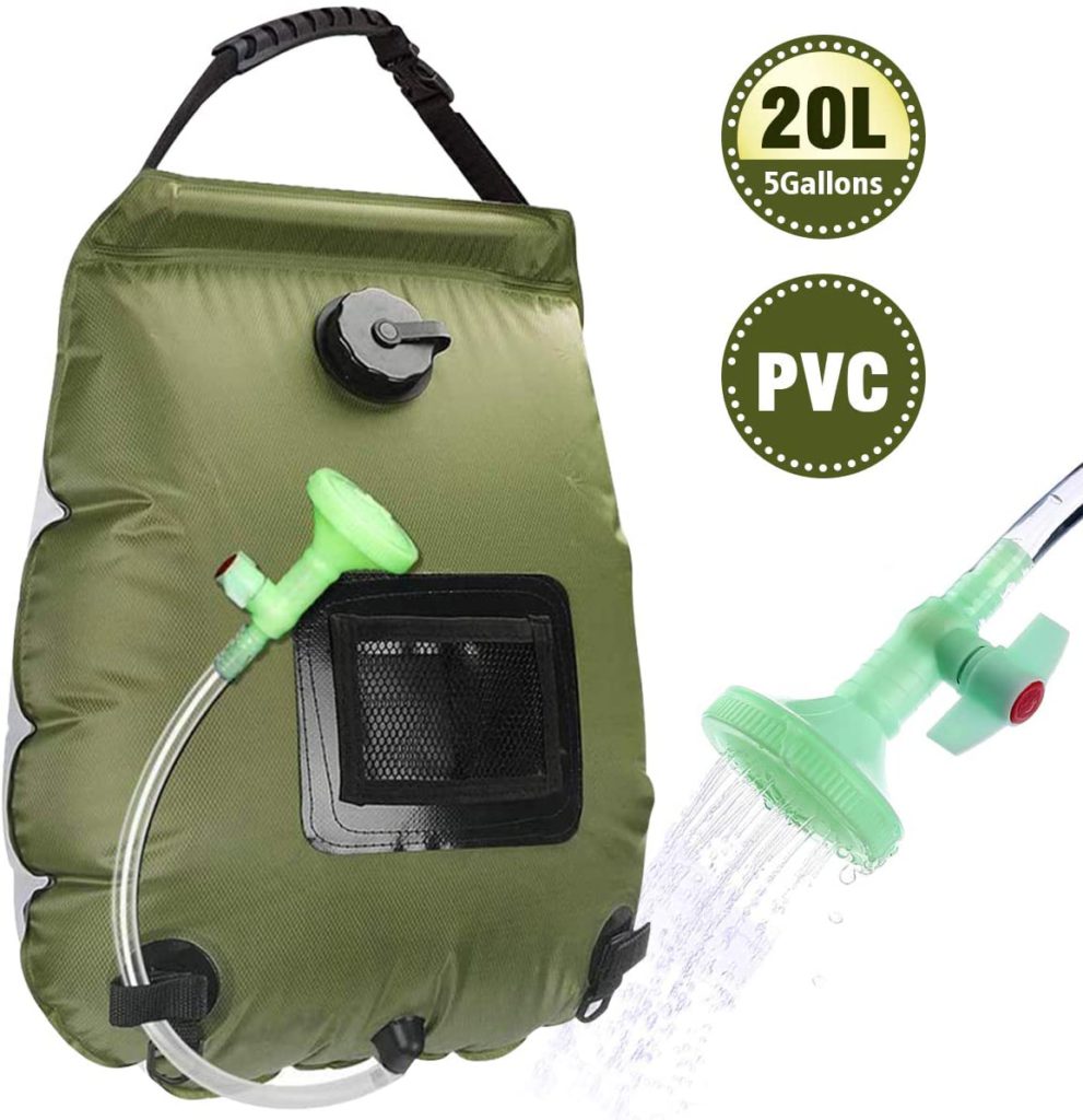 Beaucares Solar Shower Bag 5 Gallons/20L Portable Heating Camp Shower Bag